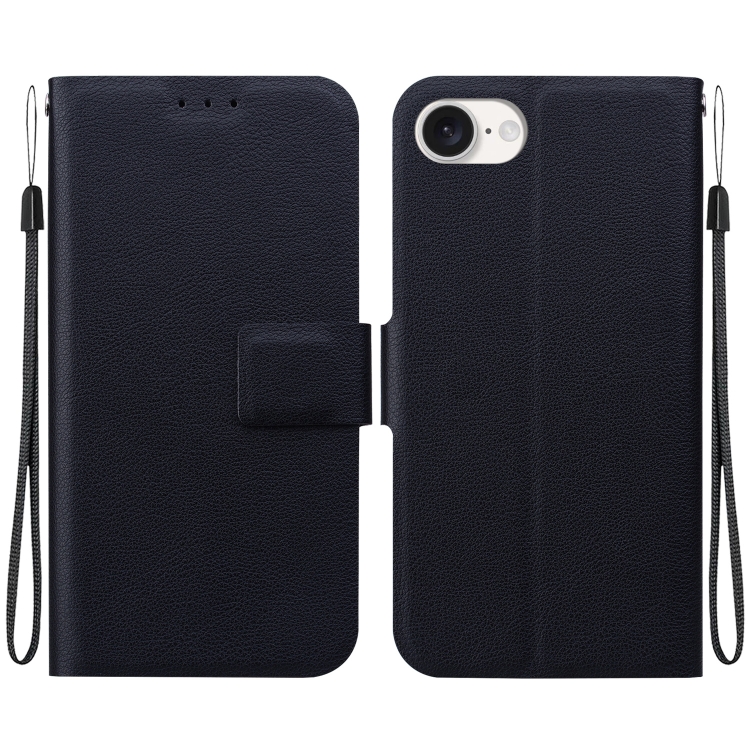 

For iPhone 16e Ultra-thin Voltage Magnetic Buckle Leather Phone Case(Black)
