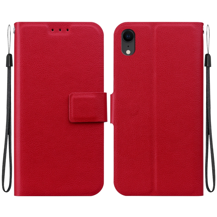 

For iPhone XR Ultra-thin Voltage Magnetic Buckle Leather Phone Case(Red)