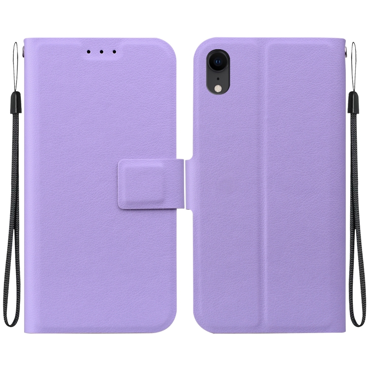 

For iPhone XR Ultra-thin Voltage Magnetic Buckle Leather Phone Case(Purple)