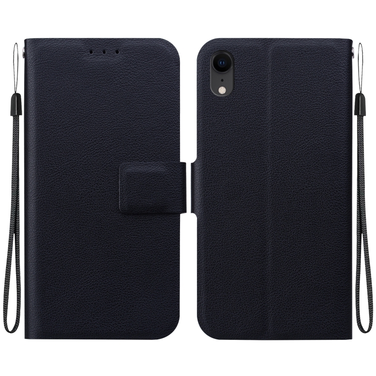

For iPhone XR Ultra-thin Voltage Magnetic Buckle Leather Phone Case(Black)