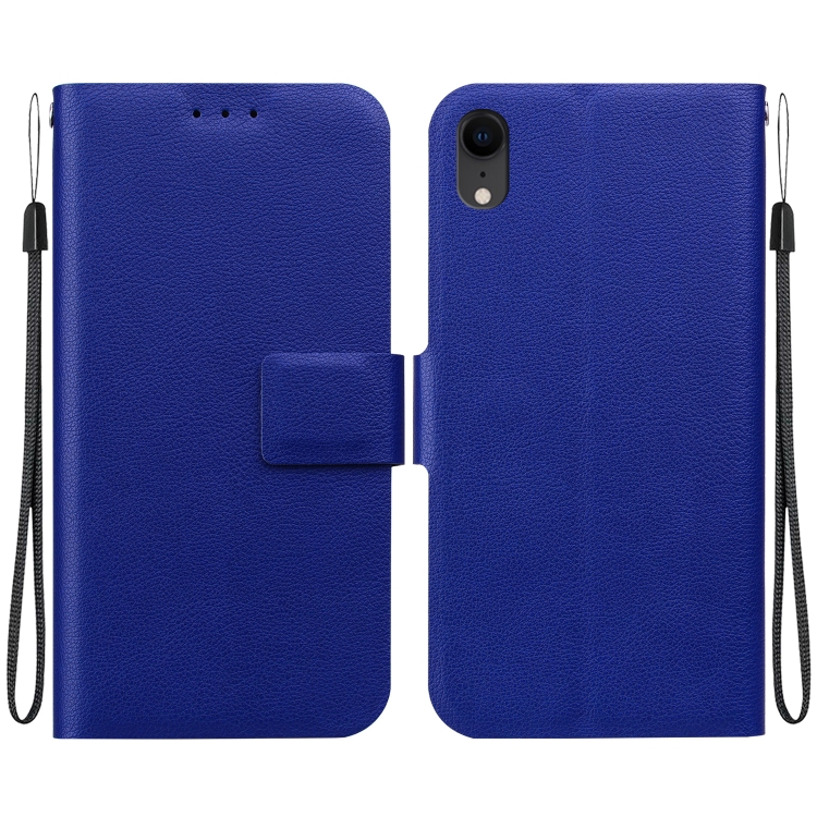 

For iPhone XR Ultra-thin Voltage Magnetic Buckle Leather Phone Case(Blue)