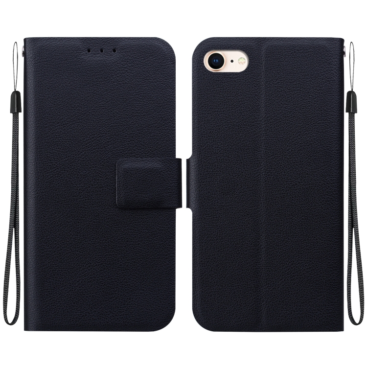

For iPhone 7 / 8 / SE 2022 Ultra-thin Voltage Magnetic Buckle Leather Phone Case(Black)