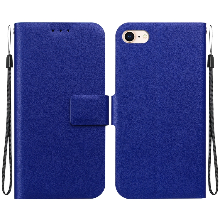 

For iPhone 7 / 8 / SE 2022 Ultra-thin Voltage Magnetic Buckle Leather Phone Case(Blue)