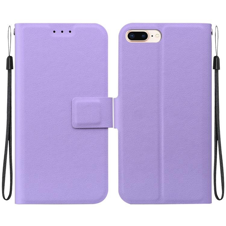 

For iPhone 7 Plus / 8 Plus Ultra-thin Voltage Magnetic Buckle Leather Phone Case(Purple)
