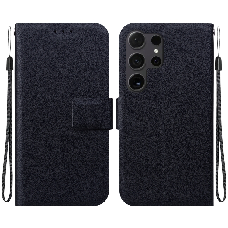 

For Samsung Galaxy S24 Ultra 5G Ultra-thin Voltage Magnetic Buckle Leather Phone Case(Black)