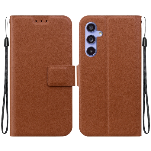 

For Samsung Galaxy S23 FE 5G Ultra-thin Voltage Magnetic Buckle Leather Phone Case(Brown)