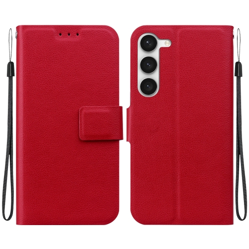 

For Samsung Galaxy S23 5G Ultra-thin Voltage Magnetic Buckle Leather Phone Case(Red)