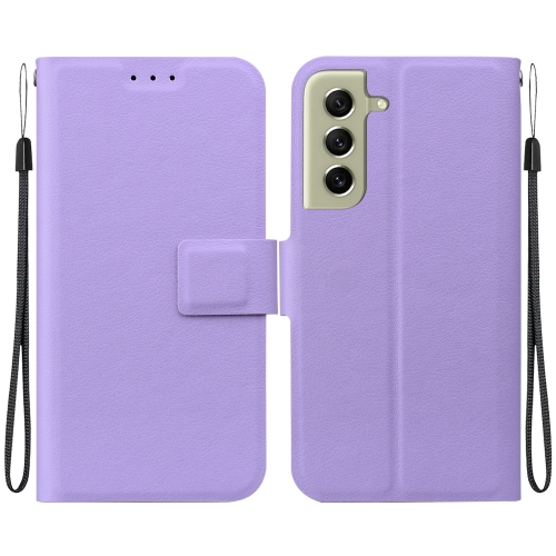 

For Samsung Galaxy S21 FE 5G Ultra-thin Voltage Magnetic Buckle Leather Phone Case(Purple)