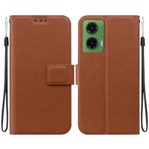 

For Motorola Moto G35 Ultra-thin Voltage Magnetic Buckle Leather Phone Case(Brown)