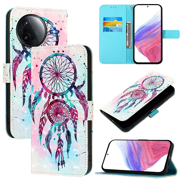 

For Redmi K80 / K80 Pro 3D Painting Horizontal Flip Leather Phone Case(Color Drop Wind Chimes)