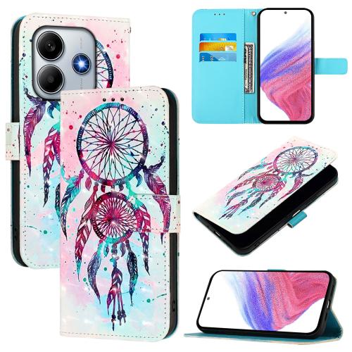 

For Redmi Note 14 4G 163.25mm 3D Painting Horizontal Flip Leather Phone Case(Color Drop Wind Chimes)