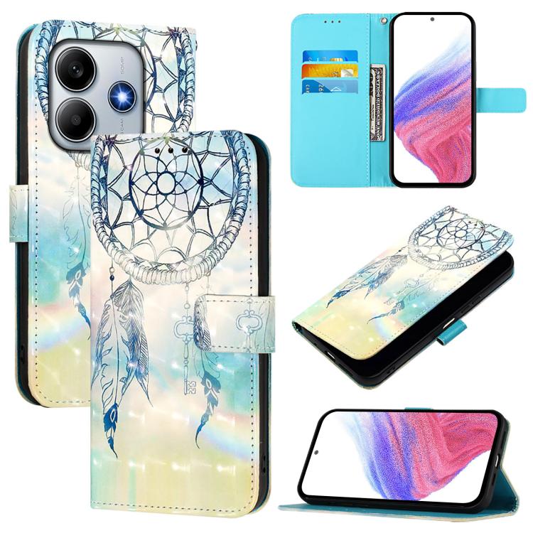 

For Redmi Note 14 4G 163.25mm 3D Painting Horizontal Flip Leather Phone Case(Dream Wind Chimes)