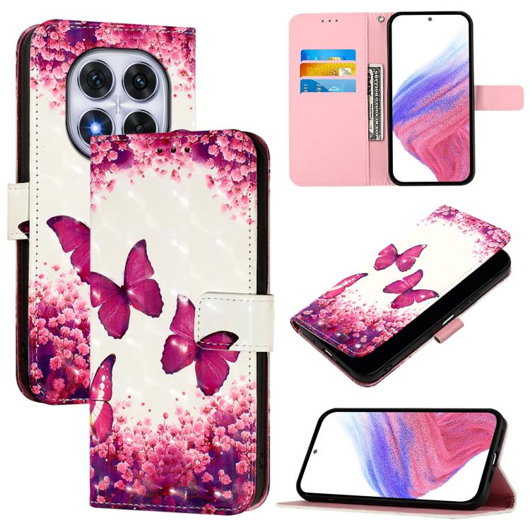 

For Redmi Note 14 Pro 4G 3D Painting Horizontal Flip Leather Phone Case(Rose Butterfly)