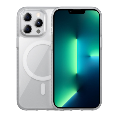 

For iPhone 13 Pro Max Ice Skin MagSafe PC Hybrid TPU Phone Case(White)