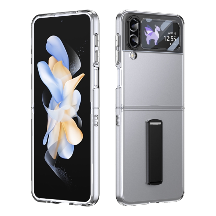 

For Samsung Galaxy Z Flip4 Ice-Cold Holder PC Hybrid TPU Phone Case(Black)