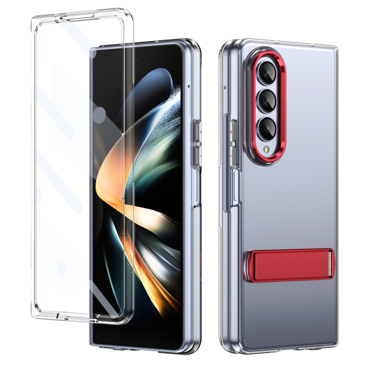 

For Samsung Galaxy Z Fold4 Ice-Cold Holder PC Hybrid TPU Phone Case(Red)
