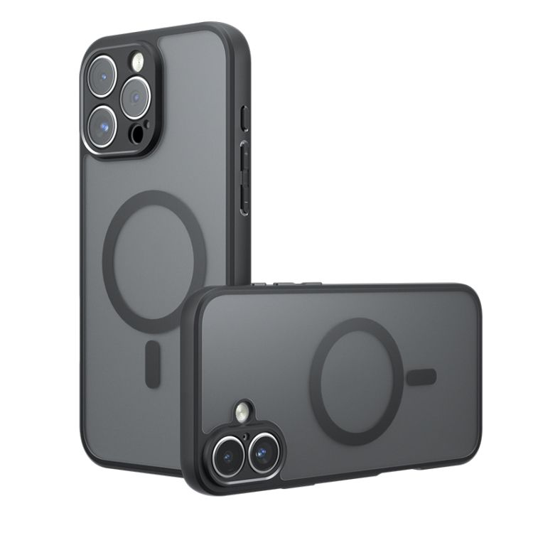 

For iPhone 16 Pro Armor MagSafe Precise Hole PC Hybrid TPU Phone Case(Frosted Black)