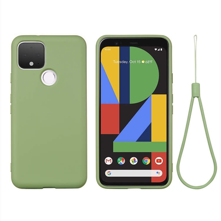 

For Google Pixel 5 Pure Color Liquid Silicone Shockproof Full Coverage Case(Green)
