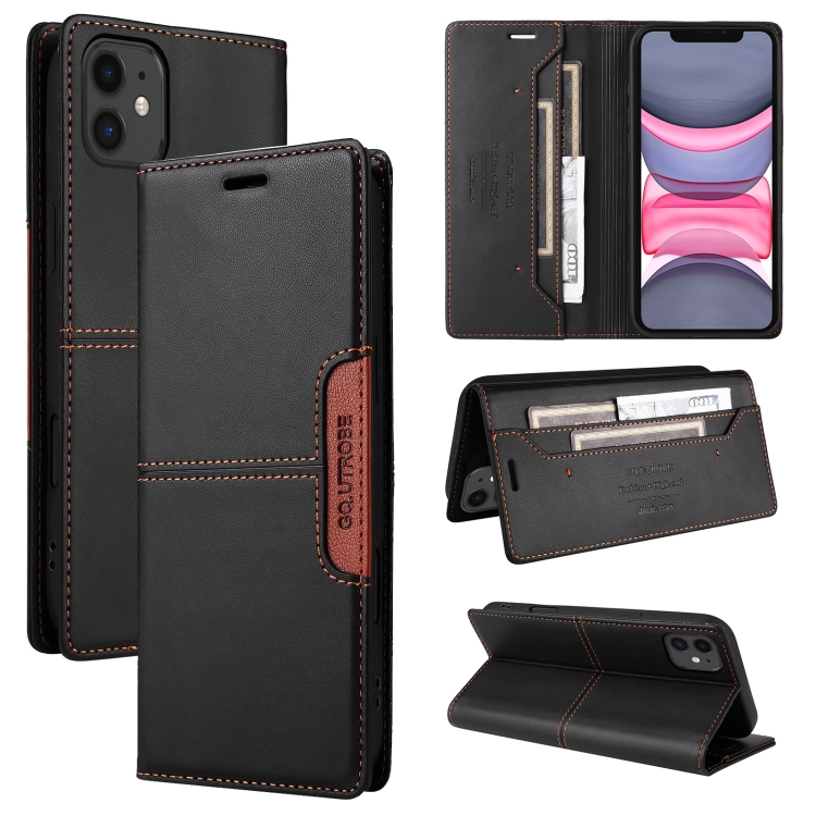 

For iPhone 11 GQUTROBE G01 RFID Anti-theft Leather Phone Case(Black)