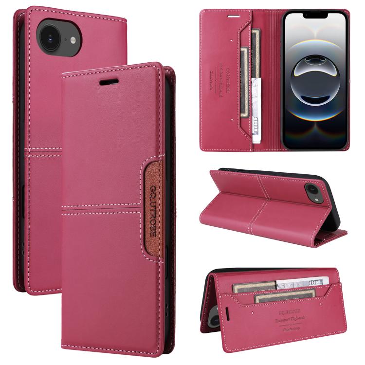 

For iPhone 16e GQUTROBE G01 RFID Anti-theft Leather Phone Case(Red)