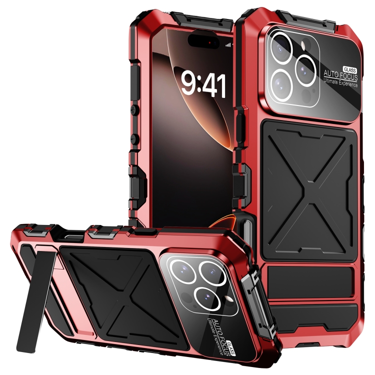 

For iPhone 16 Pro R-JUST Life Waterproof Dustproof Shockproof Phone Case(Red)