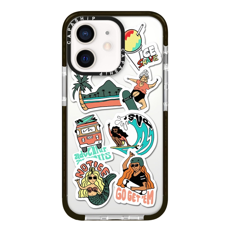

For iPhone 11 Simple Illustration Pattern Full Coverage Phone Case(Summer Surfing A)