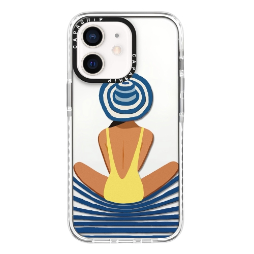 

For iPhone 12 mini Simple Illustration Pattern Full Coverage Phone Case(Summer Label A)