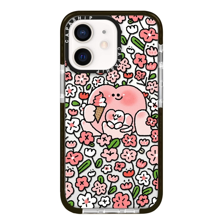 

For iPhone 12 mini Simple Illustration Pattern Full Coverage Phone Case(Cute Little Heart C)