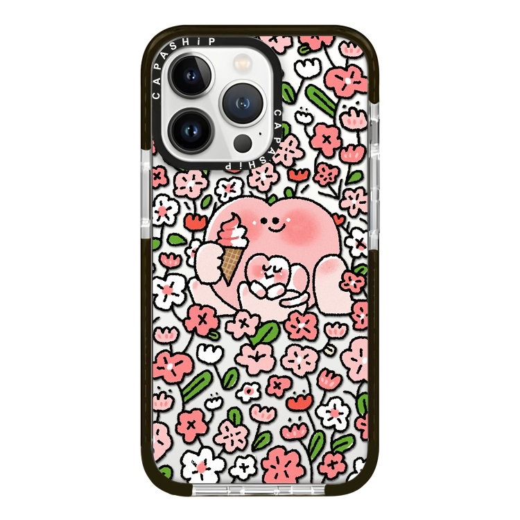 

For iPhone 12 Pro Simple Illustration Pattern Full Coverage Phone Case(Cute Little Heart C)