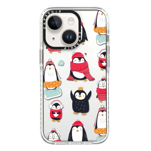 

For iPhone 13 Simple Illustration Pattern Full Coverage Phone Case(Winter Penguin)