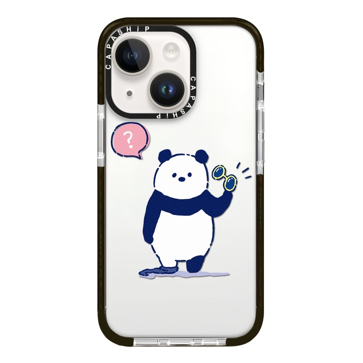 

For iPhone 14 Simple Illustration Pattern Full Coverage Phone Case(Summer Panda A)