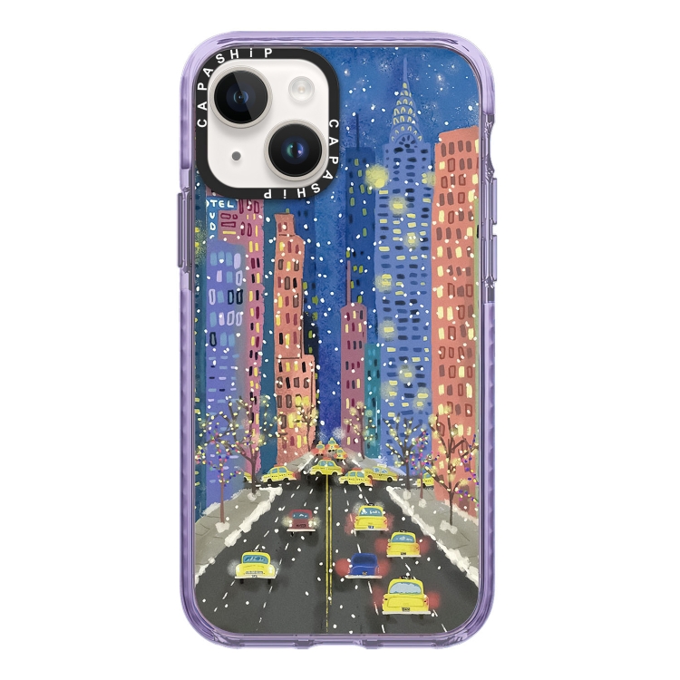 

For iPhone 14 Simple Illustration Pattern Full Coverage Phone Case(Earlysnow C)