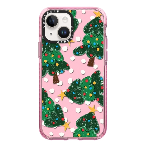 

For iPhone 15 Simple Illustration Pattern Full Coverage Phone Case(Christmas Tree A)