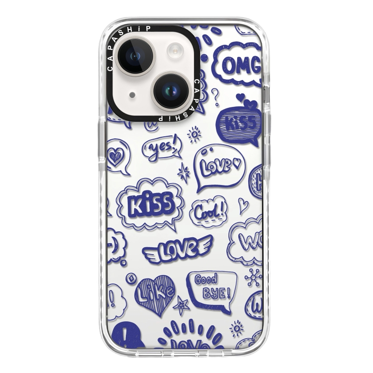 

For iPhone 15 Simple Illustration Pattern Full Coverage Phone Case(Text Label A)