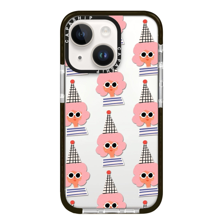 

For iPhone 15 Plus Simple Illustration Pattern Full Coverage Phone Case(Lady)
