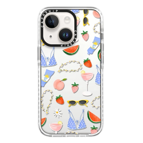 

For iPhone 15 Plus Simple Illustration Pattern Full Coverage Phone Case(Summer Label B)