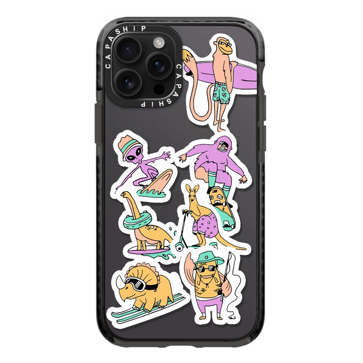 

For iPhone 15 Pro Simple Illustration Pattern Full Coverage Phone Case(Summer Surfing C)