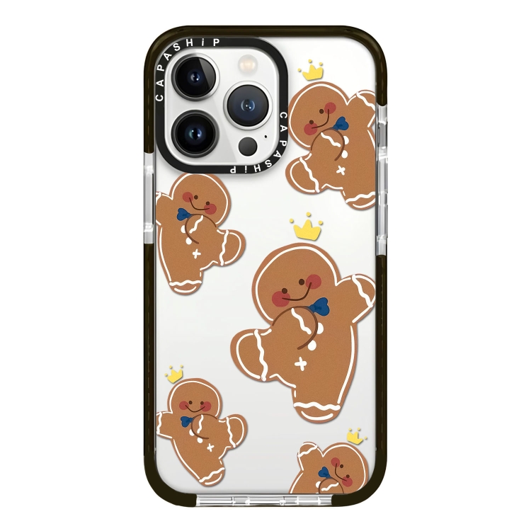 

For iPhone 15 Pro Max Simple Illustration Pattern Full Coverage Phone Case(Gingerbread Man)