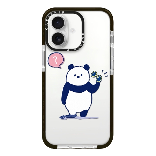 For iPhone 16 Simple Illustration Pattern Full Coverage Phone Case(Summer Panda A)