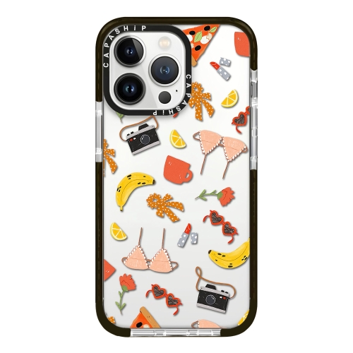 For iPhone 16 Pro Simple Illustration Pattern Full Coverage Phone Case(Summer Label C)