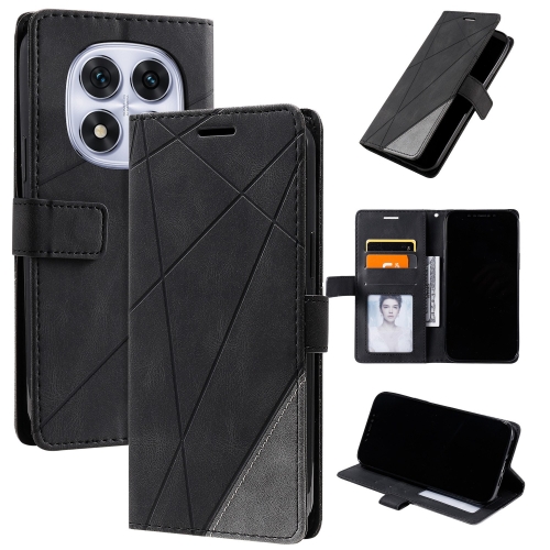 

For Redmi Note 14 Pro 5G Skin Feel Splicing Leather Phone Case(Black)