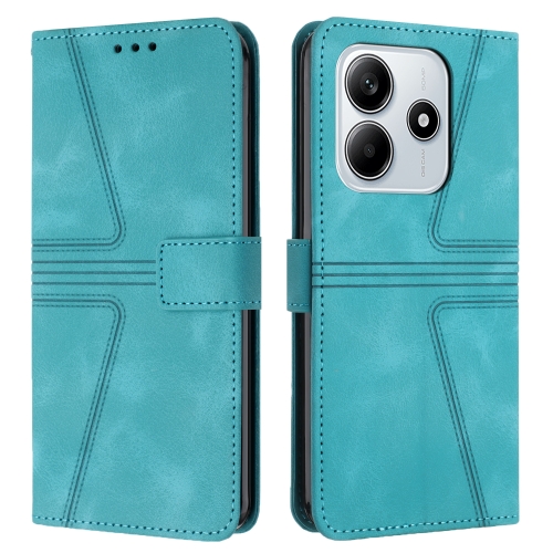 

For Redmi Note 14 5G Triangle Solid Color Leather Phone Case(Green)