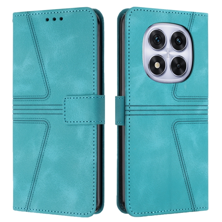 

For Redmi Note 14 Pro 5G Triangle Solid Color Leather Phone Case(Green)