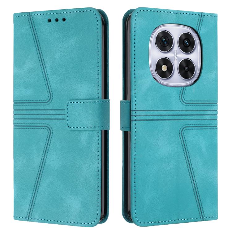 

For Redmi Note 14 Pro 4G Triangle Solid Color Leather Phone Case(Green)