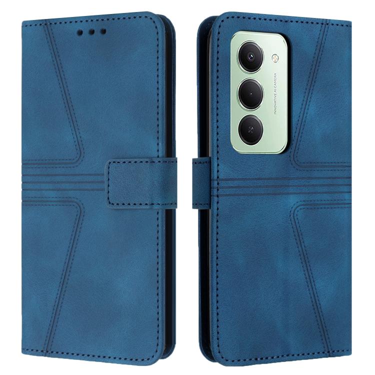 

For Redmi 15 5G / 4G EU 171mm Triangle Solid Color Leather Phone Case(Blue)