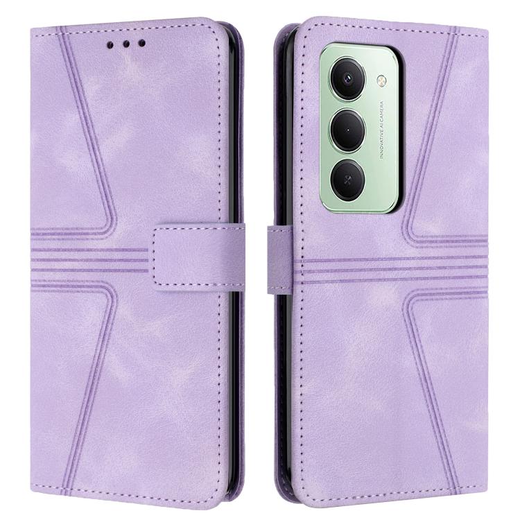 

For Redmi 15 5G / 4G EU 171mm Triangle Solid Color Leather Phone Case(Purple)