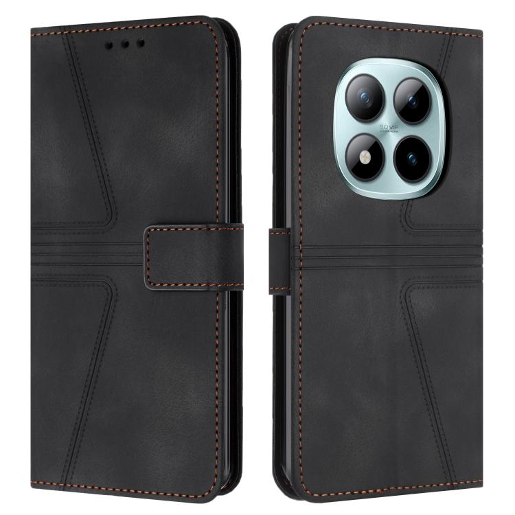 

For Redmi Note 15 Pro 5G Global 163.6 Triangle Solid Color Leather Phone Case(Black)