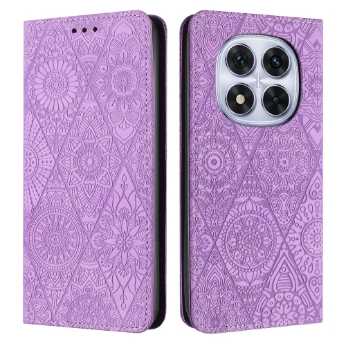 

For Redmi Note 14 Pro 5G Ethnic Embossed Adsorption Leather Phone Case(Purple)