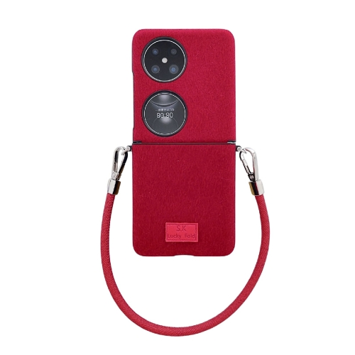 

For Huawei Pocket 2 Comfortable Short Plush Full Coverage Phone Case(Red)