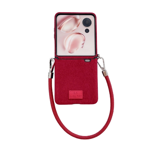 

For Honor Magic V Flip Comfortable Short Plush Full Coverage Phone Case(Red)